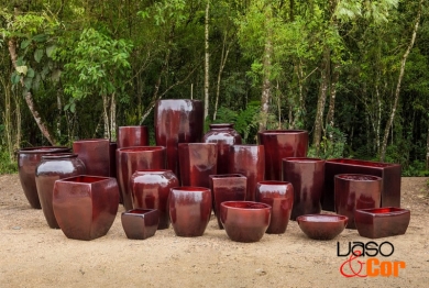 Coleção vasos de fibra de vidro Alto brilho - Vaso e Cor fosco